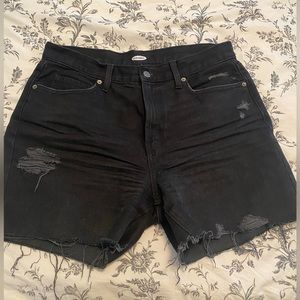 Old Navy distressed black jean shorts